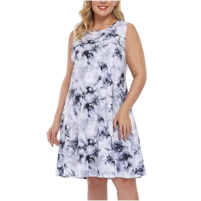 Robe Vacances Sans Manches Imprimé Tendance