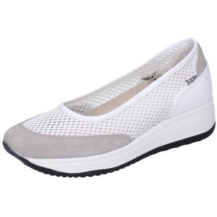 Ballerine Femme - AGILE by RUCOLINE - Blanc - Taille EU 35-40 - Semelle Intérieure 4 cm