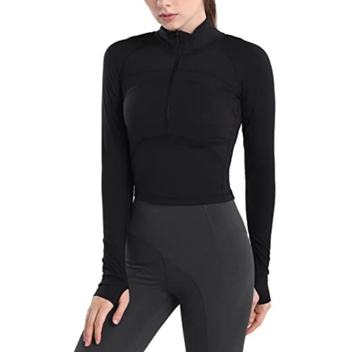 Selighting Femmes Veste de Sport Slim Manches Longues Col Haut Zippé
