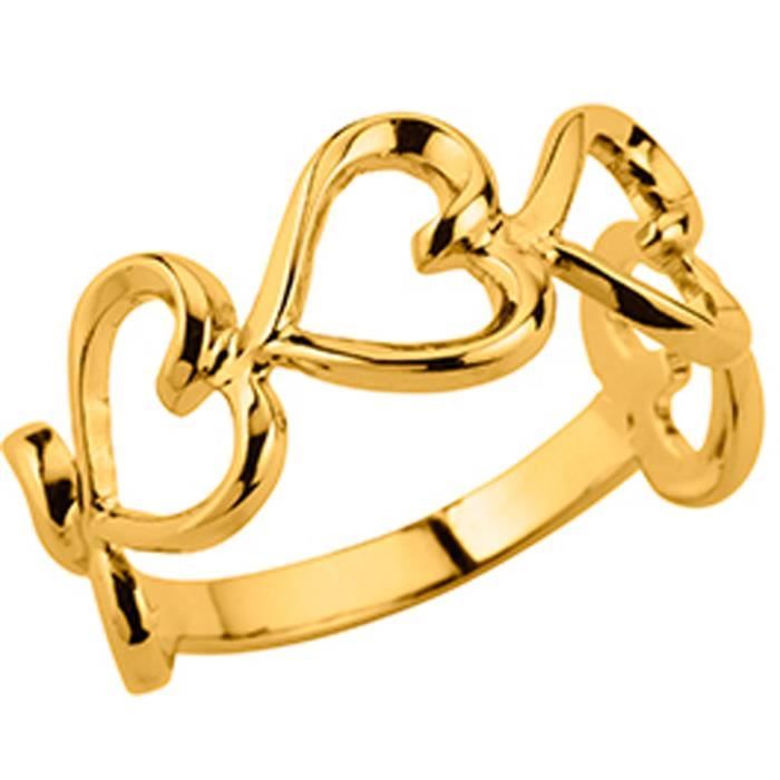 Bague Large Plaque Or Motif Vague Taille 54 - Comme Neuve