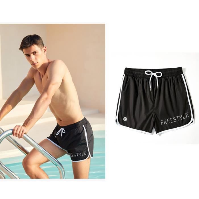 Short de Bain Homme Couleur unie Stretch Respirant Sechage Rapide Natation