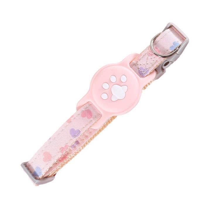 Pwshymi Collier de chien souple Collier de chien doux mignon à la recherche de tissu confortable animalerie collier Rose