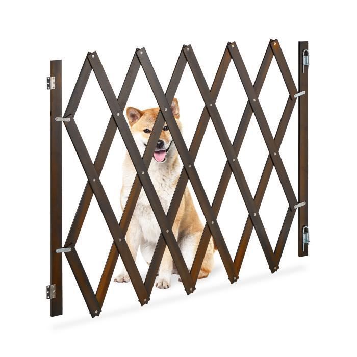 Barrière extensible marron pour chiens - 10045302-0 - Cdiscount
