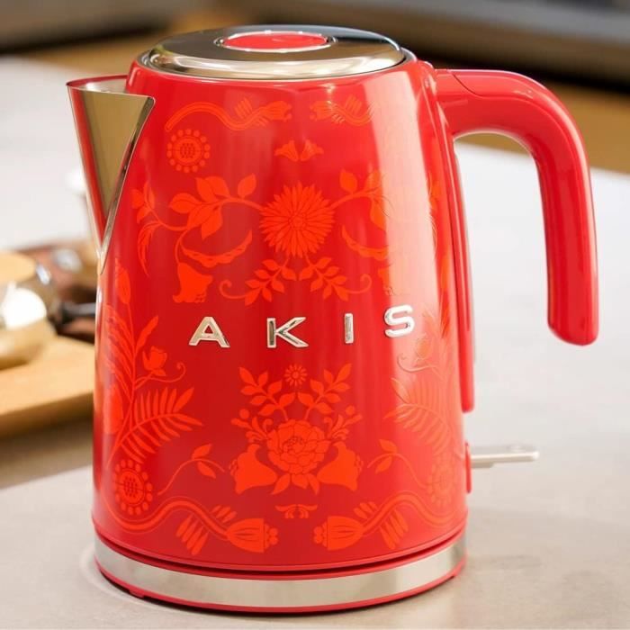 AKIS La Fête Design Waterkoker Roestvrij Staal 1,7L 2400W - Met Kalkfilter En Regenboog Kleur