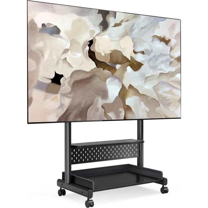 Support TV sur Pied avec Roulettes - Meuble de Télévision de 65 à 100 Pouces, Hauteur Réglable Charge 100kg Max VESA 800x600mm - TV Son Photo