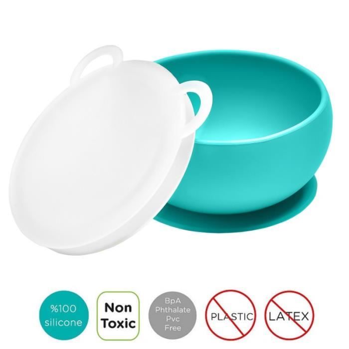 Bol Bebe Avec Ventouse Compatible Four Et Micro Ondes Sans Latex Plastique Et Bpa Turquoise 12 5 Cm X 12 5 Cm X 6 5 Cm Cdiscount Puericulture Eveil Bebe