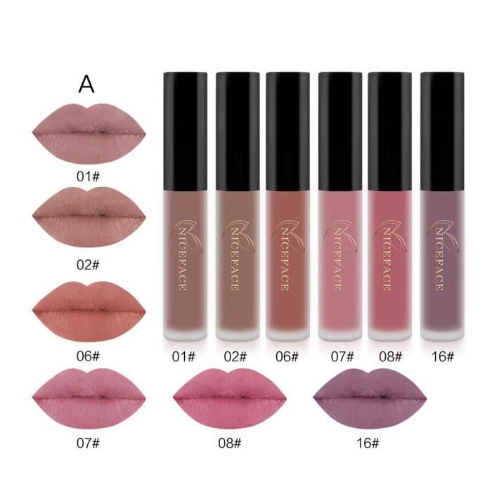 Niceface 6 Couleurs Rouge A Levres De Marque Gloss A Levres Mat Longue Duree Velours Creme A Levres Tatouage Labiales Rouge A