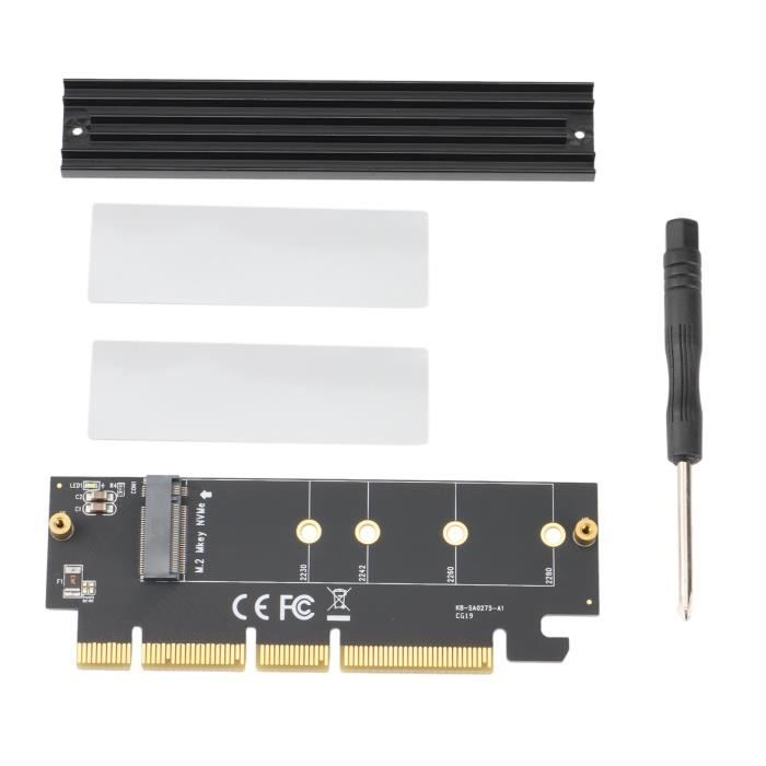 Adaptateur M.2 NVMe Vers PCIe 4.0 Avec Dissipateur - Pour SSD 22110/2280 PC/Serveur