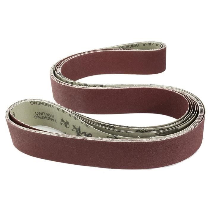 Lot de 20 bandes abrasives en oxyde de zirconium pour finition en alliage d/'aluminium et acier inoxydable 13 x 457 mm 120 g