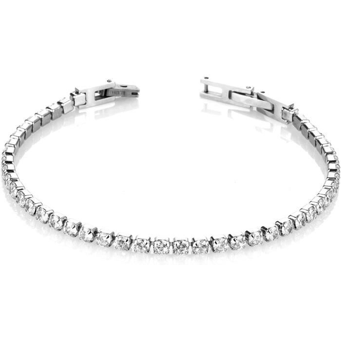 Colours Beauty - Bracelet de Tennis en Acier Inoxydable Pour Femmes ...