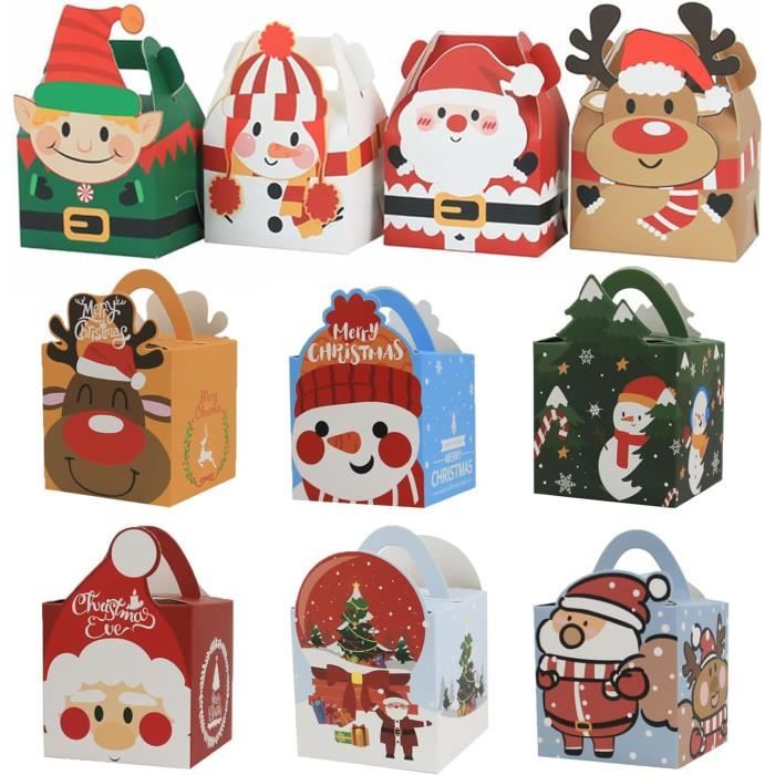 Lot De 18 Boîtes Cadeau Noël Kraft Avec Fenêtre - 31x20 Cm, Pour Biscuits, Cupcakes - 10