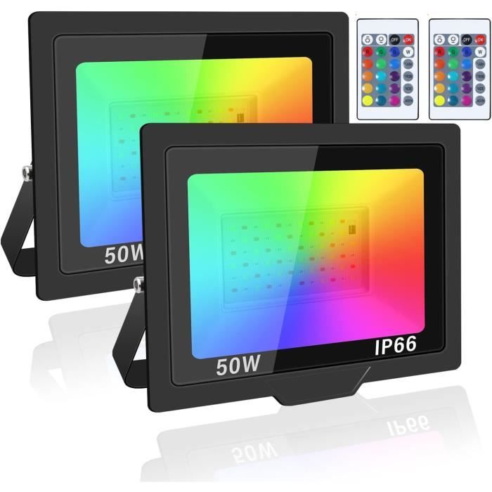 Projecteur LED Avec Télécommande - TRAHOO - RGBW - Extérieur-Intérieur