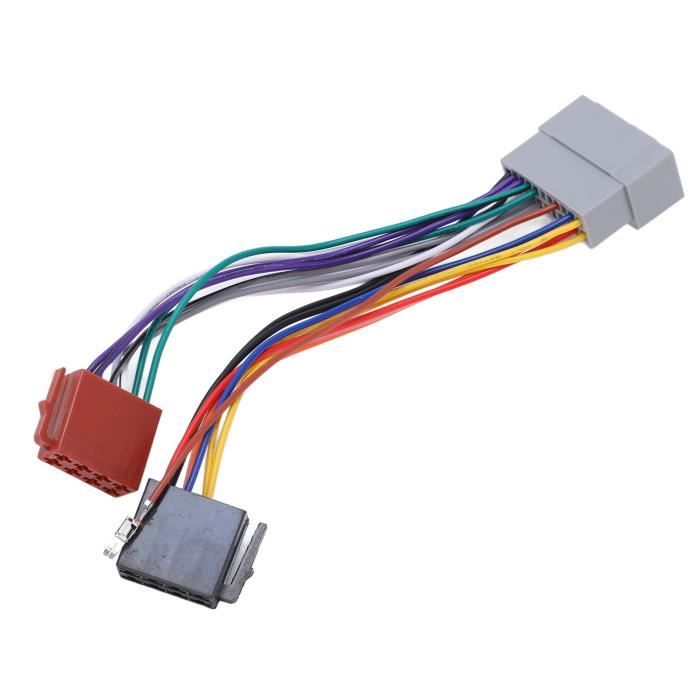 Adaptateur de Faisceau D'autoradio, Prise de Câblage ISO Mâle Femelle 16 Broches