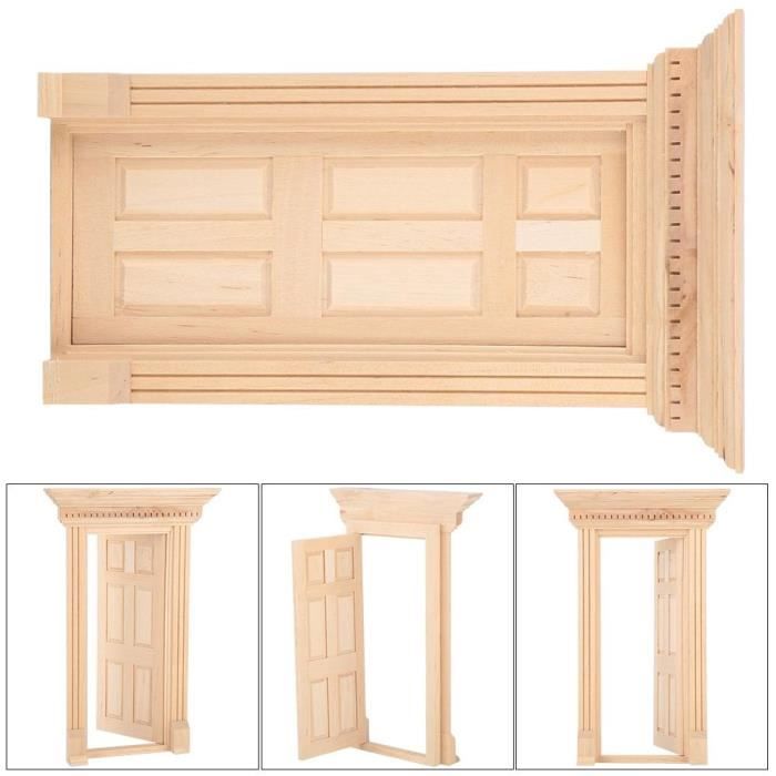 Porte Miniature 1/12 Pour Maison De Poupée - Accessoire Déco En Bois Pour Maquette