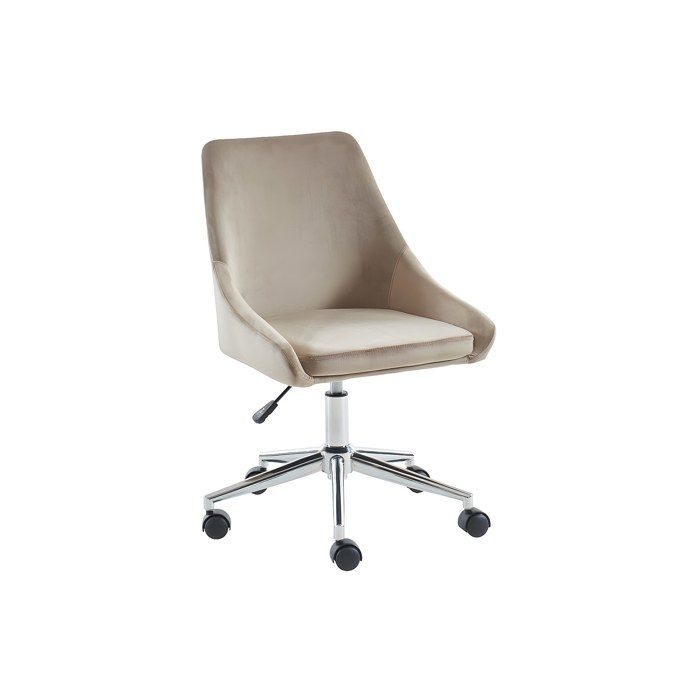 Chaise de bureau MASURIE - Velours - Beige - Hauteur ajustable Chaise de bureau MASURIE - Velours - Beige - Hauteur ajustable