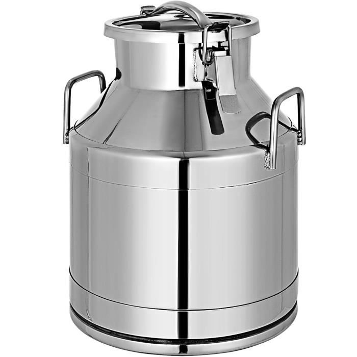 VEVOR 20L 5.25 Gallon Stainless Steel Milk Can Wine Pail Bucket Tote Jug in one piece