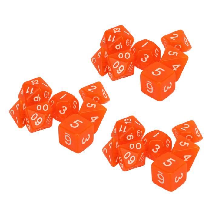 Lot De 10 Dés 20 Faces En Plastique Vert – Pour RPG, Jeux De Société, Apprentissage – Léger Et Lisible