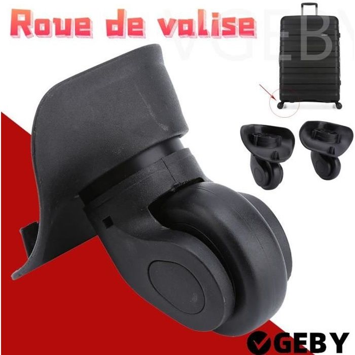 Roulettes universelles - VGEBY - PVC - Lot de 2 - Noir - Double roulette à vis