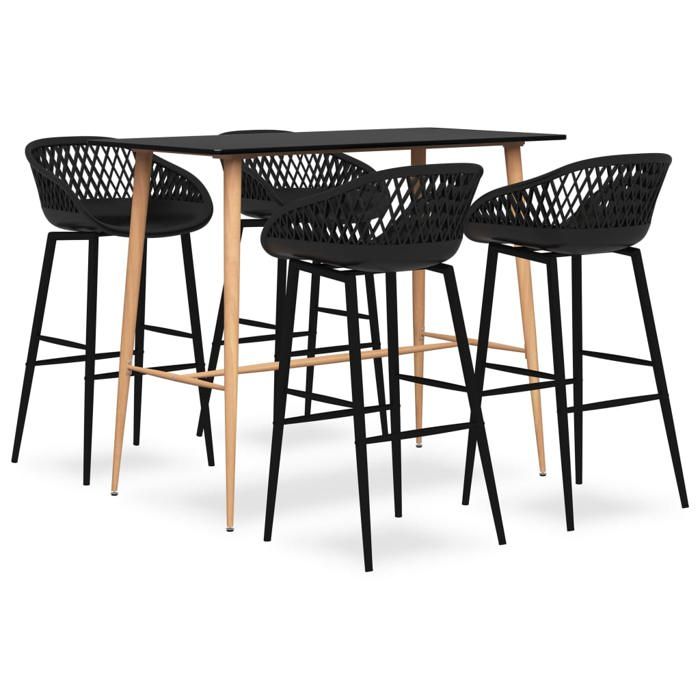 vidaXL Ensemble de Bar 5 pcs Meubles de Pub Table et Chaises de Bistrot Ensemble de Comptoir Mobilier de Bar Maison 3057459