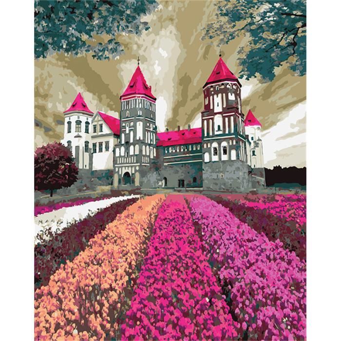 Yeesam Art – Kit Pittura Ad Olio Per Numeri Su Tela Di Lino: 'Due Cavalli' Con Telaio 40,6x50,8 Cm – Per Adulti E Bambini