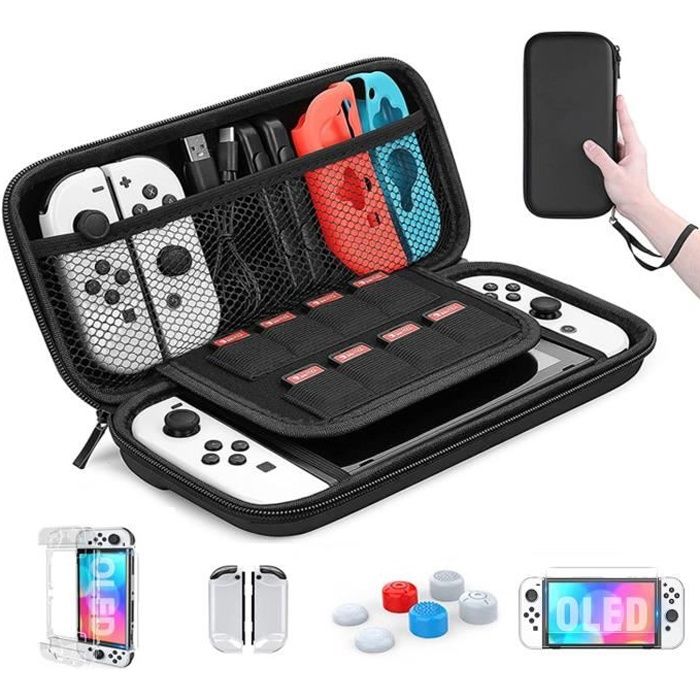 Pochette pour Nintendo Switch Modele OLED 2021 Coque de Protection Kit Accessoires pour Nintendo Switch OLED avac Ecran Verre Cdiscount Informatique