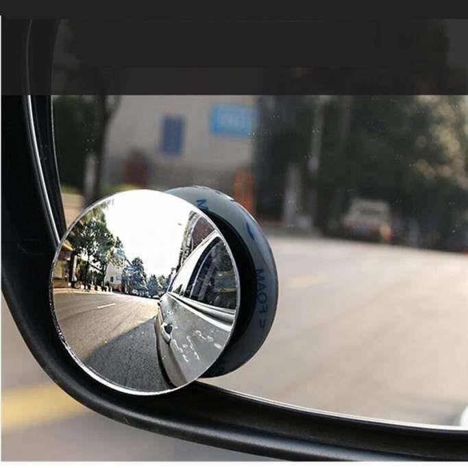 2 Miroirs Angle Mort Voiture NHPY - Verre Convexe Sans Cadre - Adhésif 3M - Vision élargie