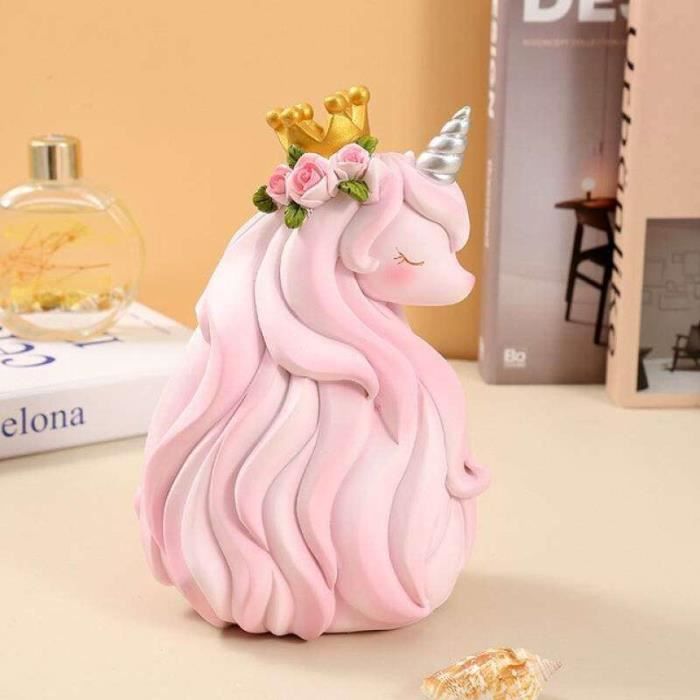Tirelire Licorne Enfant Mousehouse - Polyrésine, 13x14cm | Cadeau Éducatif Économie