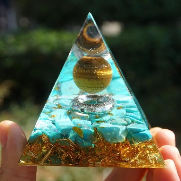 Collier Vortex Métatron En Orgone - Protection énergétique Avec Cristaux Et Pierres Multicolores