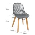 KEDIA. 4 pièces, chaise longue, chaise de salle à manger pieds en bois, PP, charge: 120 kg, (noir, blanc, bleu, gris foncé)-1