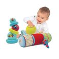 LUDI - Coffret d’éveil - Set de jouets spécial développement sensoriel | Pyramide + Balle à picot + rouleau gonflable - dés 6mois-1