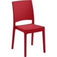 Chaise de jardin FLORA ARETA - Lot de 4 - Rouge - 52 x 46 x H 86 cm - Plastique Résine-1