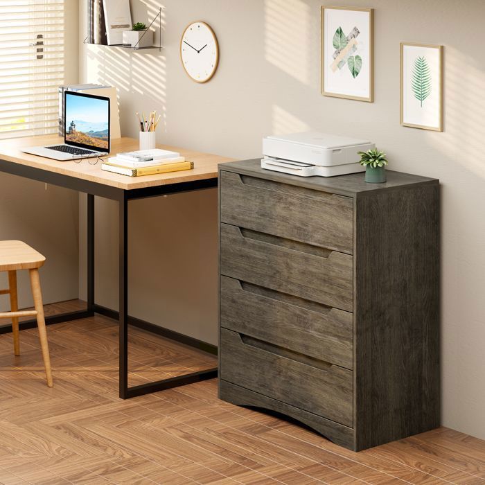 Commode CHARLIE marron 3 tiroirs rétro