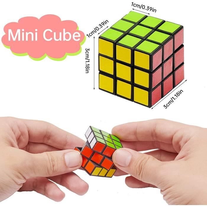 Lot de 12 mini cubes magiques Magic Cube, Speed Cube, jouets fête garçons,  filles, enfants,classiques,cubes Rubiks(3 x 3 cm)