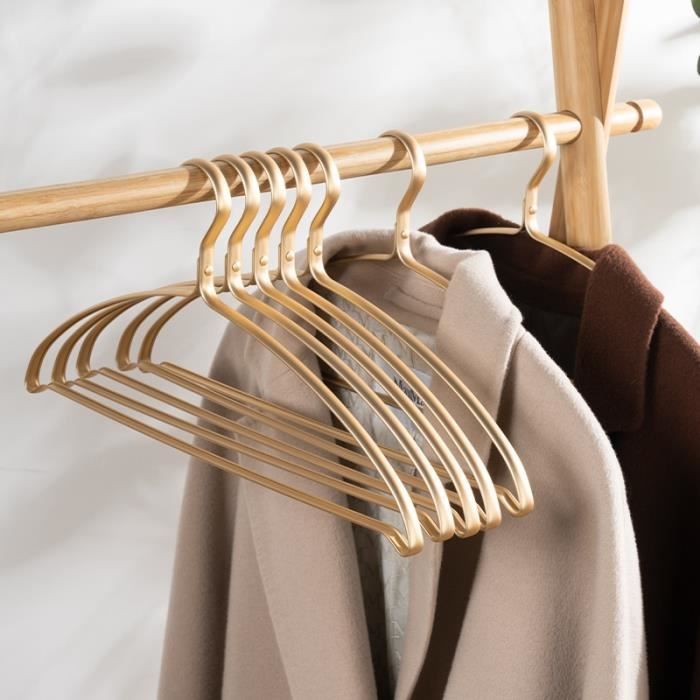 Cintre,Cintres en métal doré pour vêtements d'adultes,organisateur en  alliage d'aluminium - Type Matte gold - 10 hangers 41.5 cm - Cdiscount  Maison