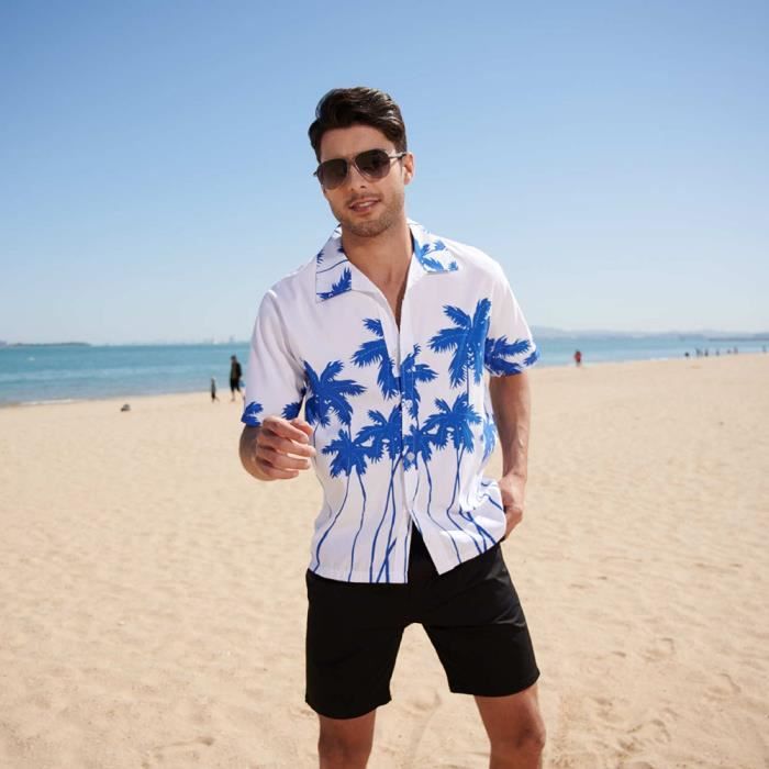 Caxndycing Chemise hawaïenne pour homme - Pour la Saint-Valentin -  Décontractée - Boutonnée - Été - Plage - Impression 3D - Décontractée -  Boutonnée - Vacances à la plage - Manches courtes, Pastèque : :  Mode