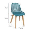 KEDIA. 4 pièces, chaise longue, chaise de salle à manger pieds en bois, PP, charge: 120 kg, (noir, blanc, bleu, gris foncé)-2