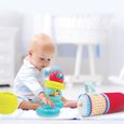 LUDI - Coffret d’éveil - Set de jouets spécial développement sensoriel | Pyramide + Balle à picot + rouleau gonflable - dés 6mois-2