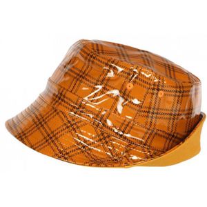 Bob De Pluie Chocolat à Carreaux Skothy - Taille Unique, Neuf Avec étiquettes - Marque Nyls Création, Protection Contre La Pluie Stylée