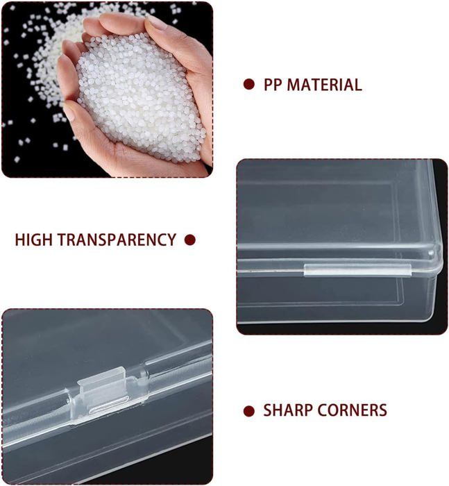 Boîtes Rangement Cartes 9,5x7x2,4cm - Lot De 2 - Transparentes Et Empilables