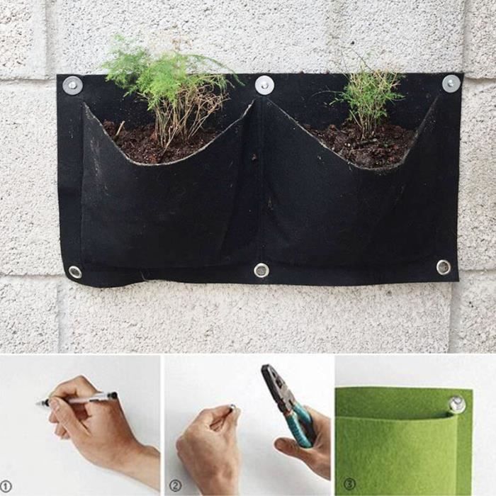 Lot De 2 Sacs De Plantation Verticaux Pour Fraises - 8 Trous, Suspendus (Orange)