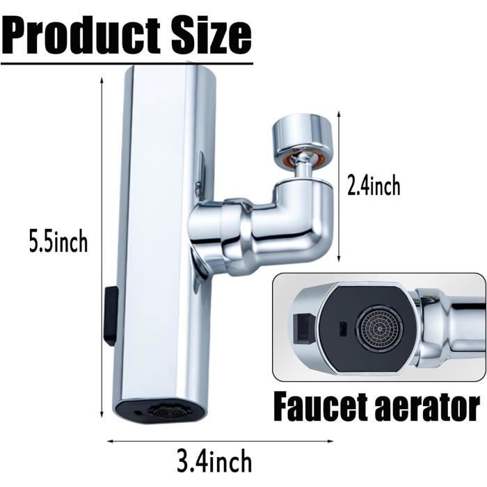Rallonge de robinet de 20 cm de long Tuyau d'extension de robinet à 360  degrés Pour la cuisine, la salle de bain et l'extérieur - Cdiscount  Bricolage