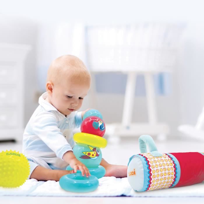 Coffret éveil sensoriel livre cubes balles de Ludi jouets sur allobébé