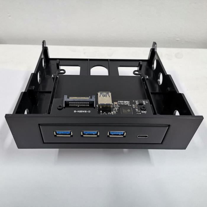 Boîtier d'ordinateur Panneau avant 3,5 pouces 33S50-RTK Lecteur de carte  SD/TF multifonction en métal avec 2 ports USB 3.0 Hub