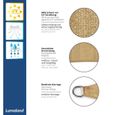 Lumaland voile d'ombrage cordes de fixation incluses , 100% HDPE avec le filtre UV de protection 2x4 sable-3