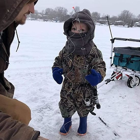 Chapeau coupe-vent d'hiver pour enfants, cagoule en polaire