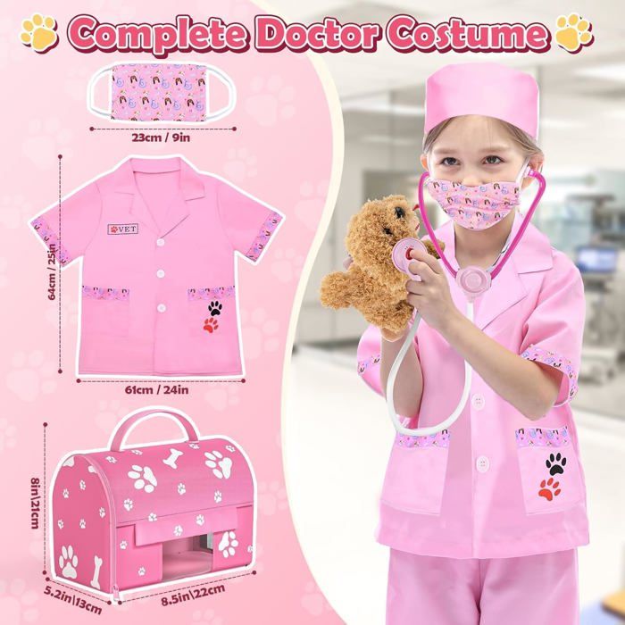 Malette Docteur Enfant 21 Pièces - Chien Peluche Interactif Qui Marche Et Aboie, Kit Vétérinaire