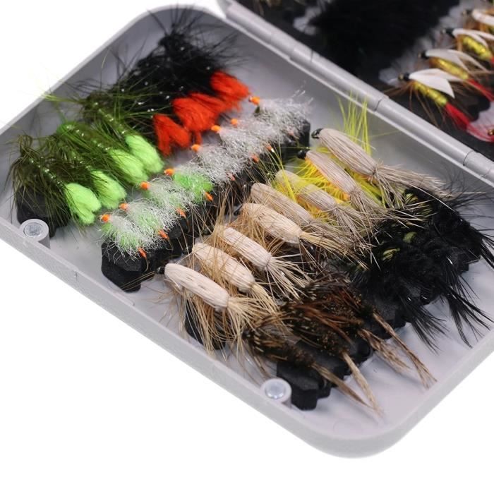 20 Leurres De Pêche à La Mouche Avec Boîte - Pour Truite, Bar - Nymphes Assorties Main