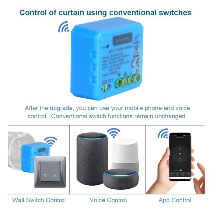 Interrupteur Volets Roulants Wifi, Module De Commande Minuterie Pour ...