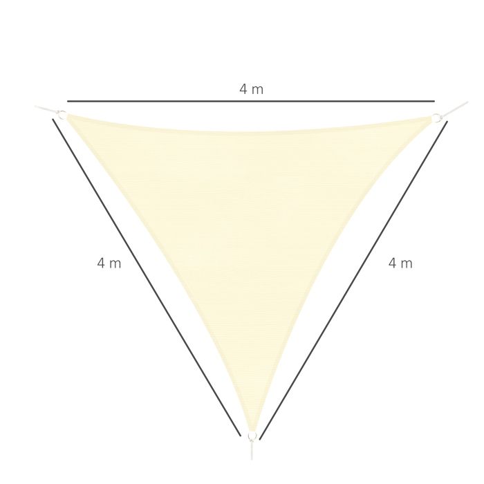 Voile D'Ombrage Triangulaire Outsunny 4x4x4 M Rouge Rouille - HDPE Haute Densité, Résistante UV 90%, Jardin & Terrasse