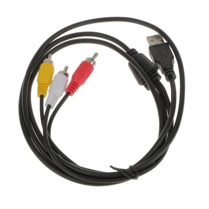 Câble de raccordement,Adaptateur USB mâle femelle vers 3 RCA femelle,convertisseur  audio,vidéo,câble - USB Male 3RCA Female-1.5M - Cdiscount Informatique